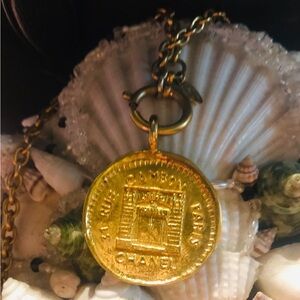 CHANEL Gold-Tone Medallion Necklace